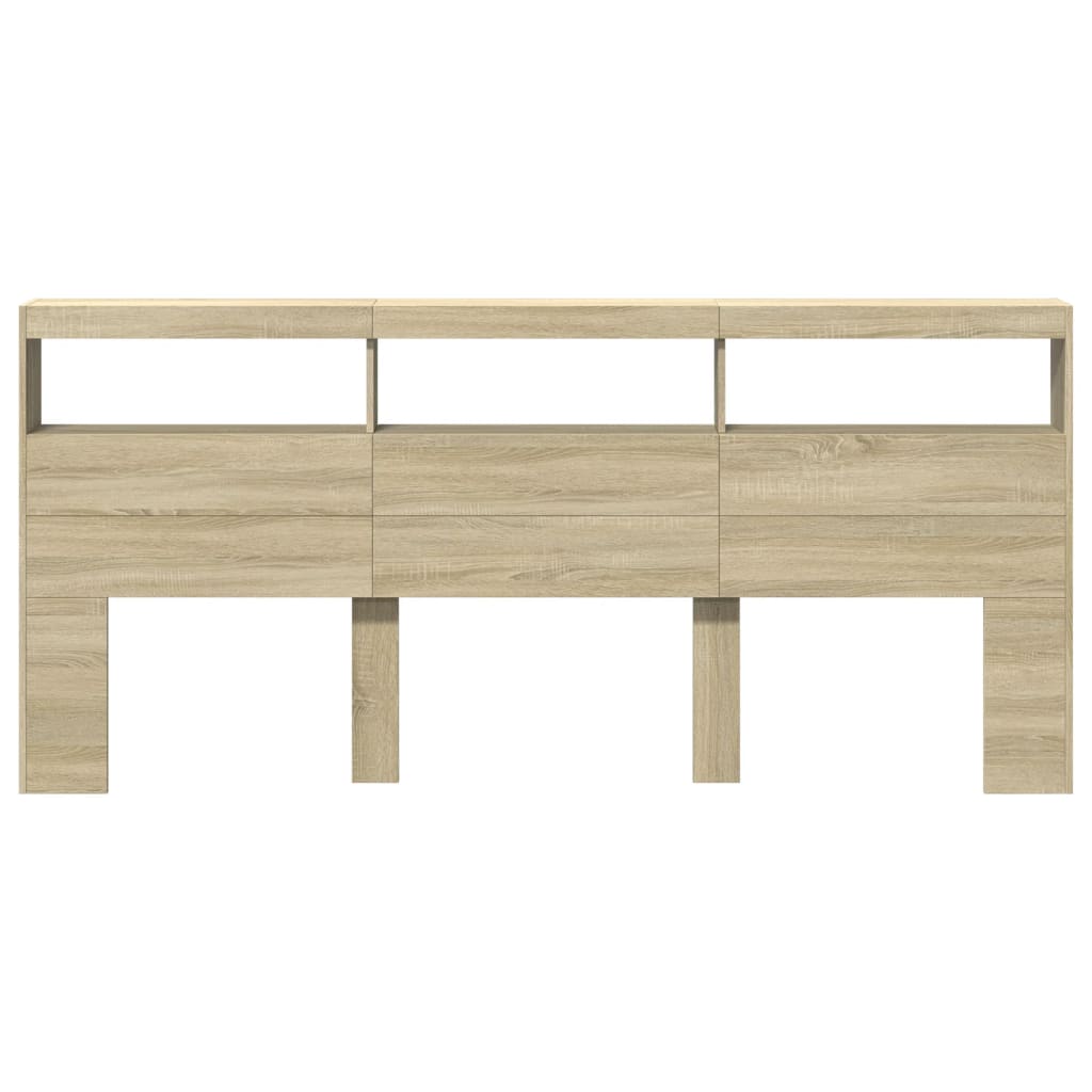 Armoire tête de lit avec LED chêne sonoma 220x17x102 cm - XIOS