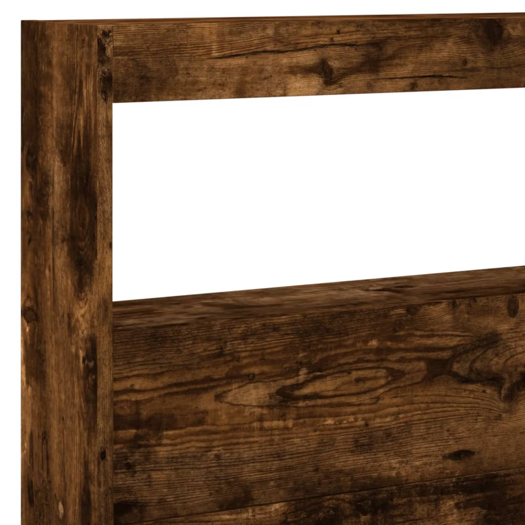 Armoire tête de lit avec LED chêne fumé 220x17x102 cm - XIOS