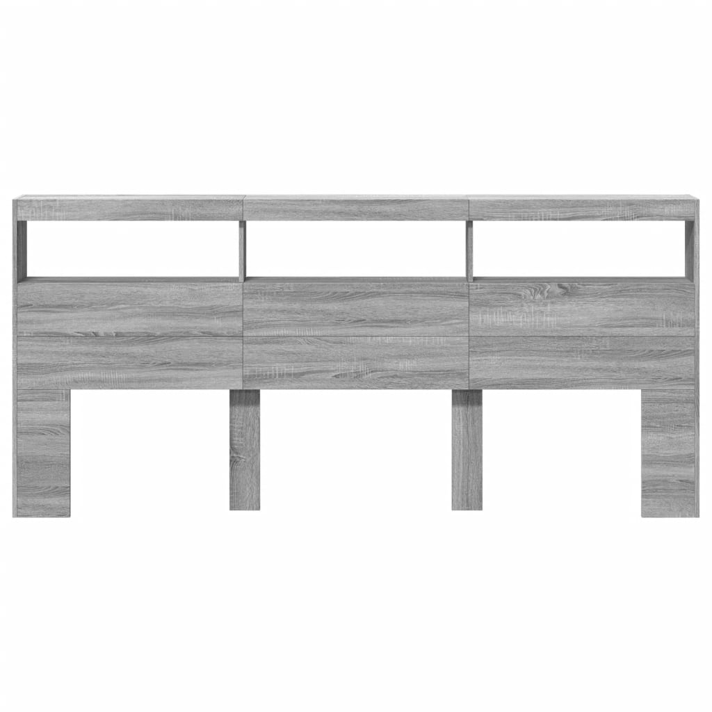 Armoire tête de lit avec LED sonoma gris 220x17x102 cm - XIOS