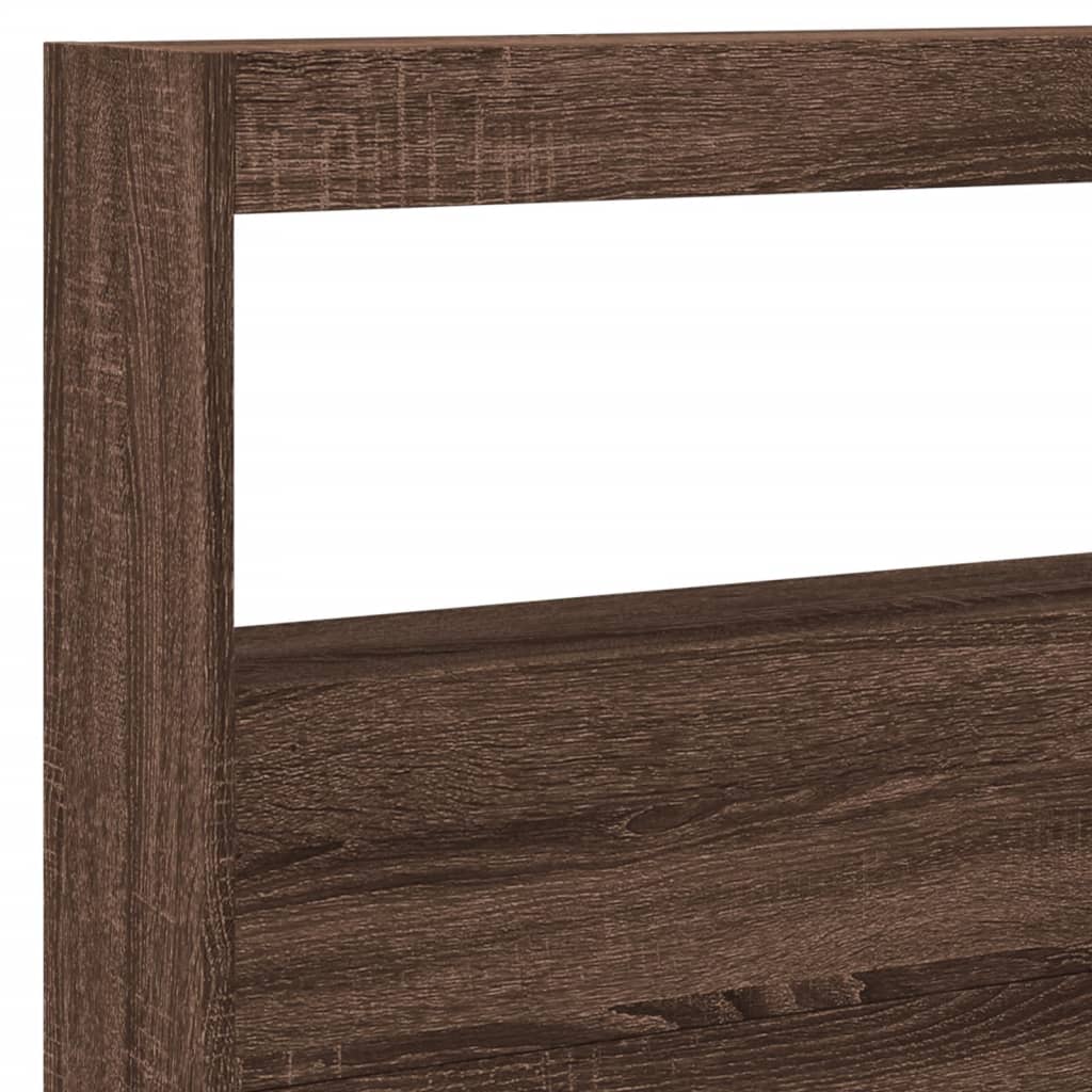 Armoire tête de lit avec LED chêne marron 220x17x102 cm - XIOS