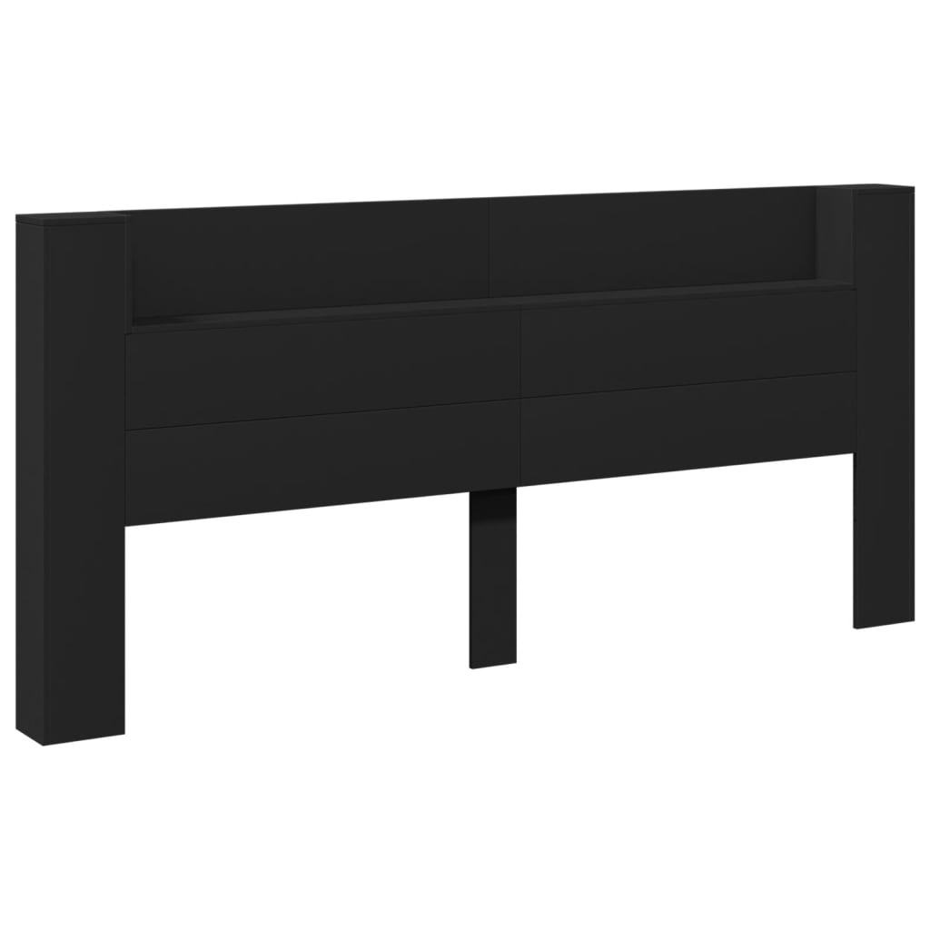 Armoire tête de lit avec LED noir 220x16,5x103,5 cm - XIOS