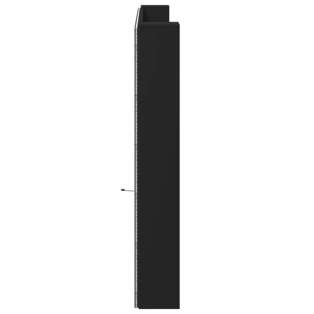 Armoire tête de lit avec LED noir 220x16,5x103,5 cm - XIOS