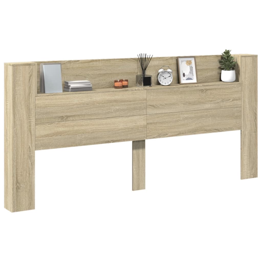 Armoire tête de lit avec LED chêne sonoma 220x16,5x103,5 cm - XIOS