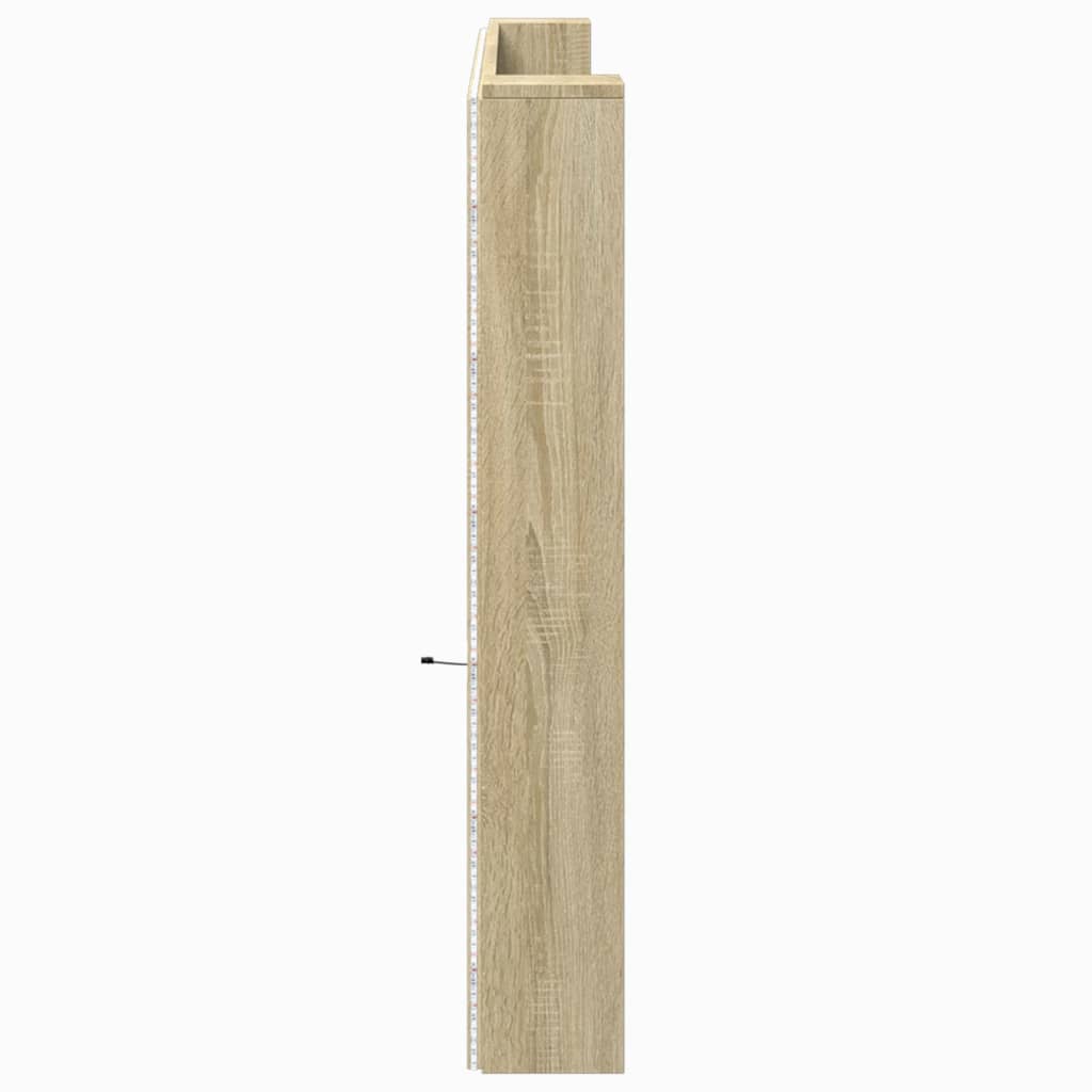 Armoire tête de lit avec LED chêne sonoma 220x16,5x103,5 cm - XIOS