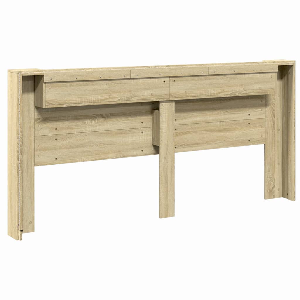 Armoire tête de lit avec LED chêne sonoma 220x16,5x103,5 cm - XIOS