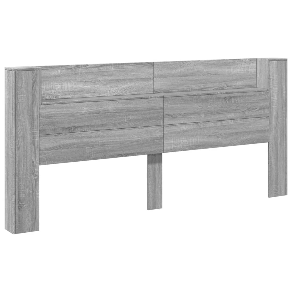 Armoire tête de lit avec LED sonoma gris 220x16,5x103,5 cm - XIOS