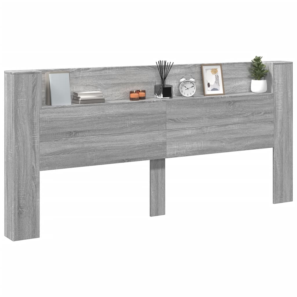 Armoire tête de lit avec LED sonoma gris 220x16,5x103,5 cm - XIOS
