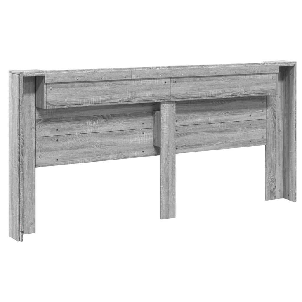 Armoire tête de lit avec LED sonoma gris 220x16,5x103,5 cm - XIOS