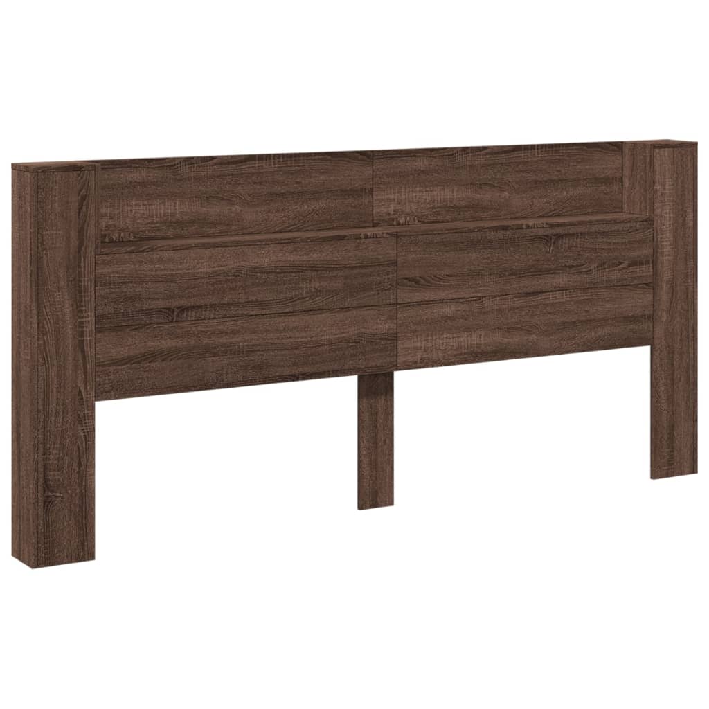 Armoire tête de lit avec LED chêne marron 220x16,5x103,5 cm - XIOS