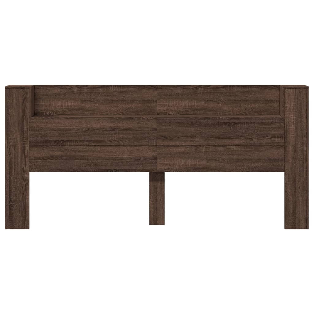 Armoire tête de lit avec LED chêne marron 220x16,5x103,5 cm - XIOS