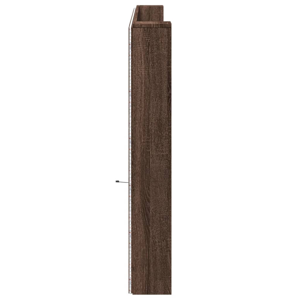 Armoire tête de lit avec LED chêne marron 220x16,5x103,5 cm - XIOS