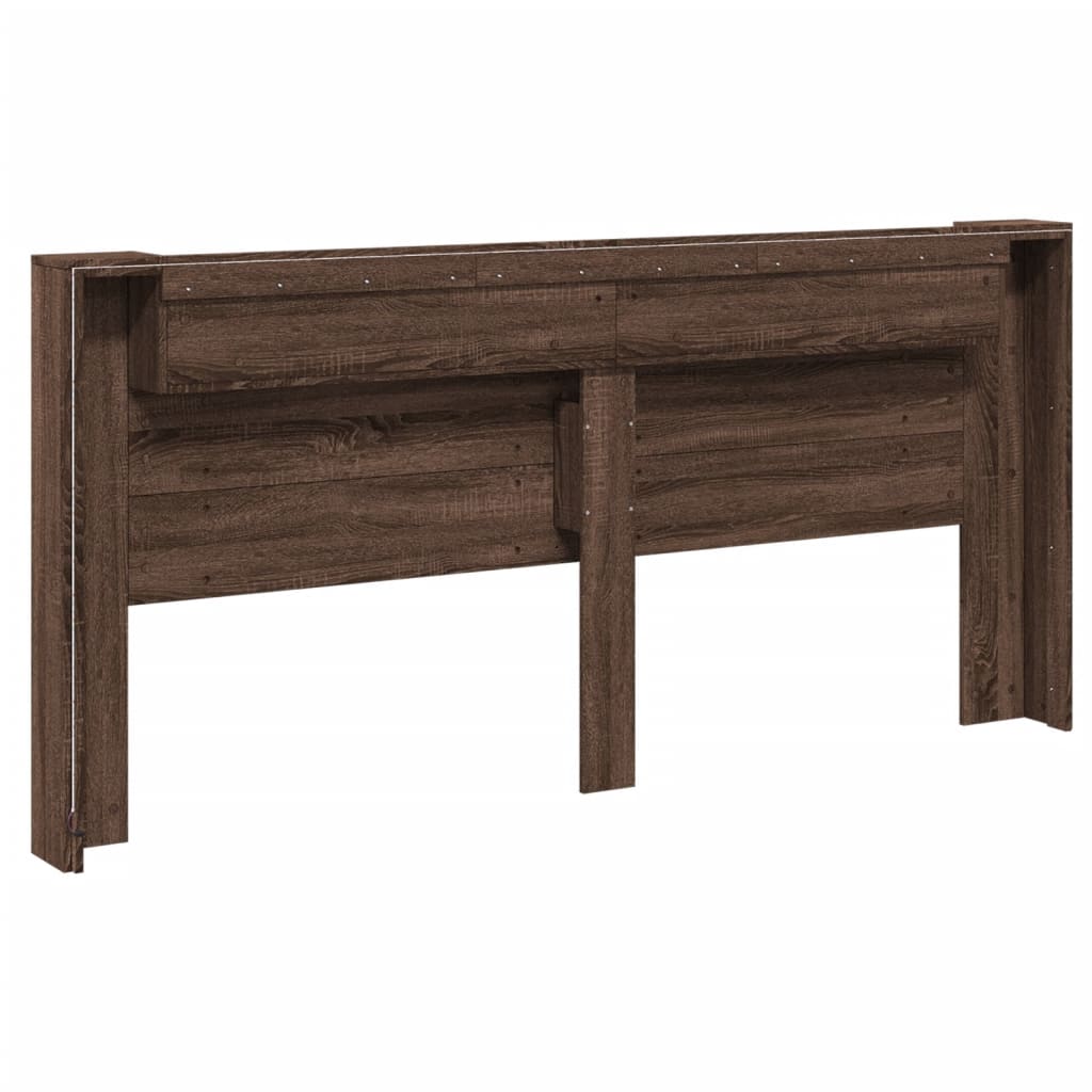 Armoire tête de lit avec LED chêne marron 220x16,5x103,5 cm - XIOS
