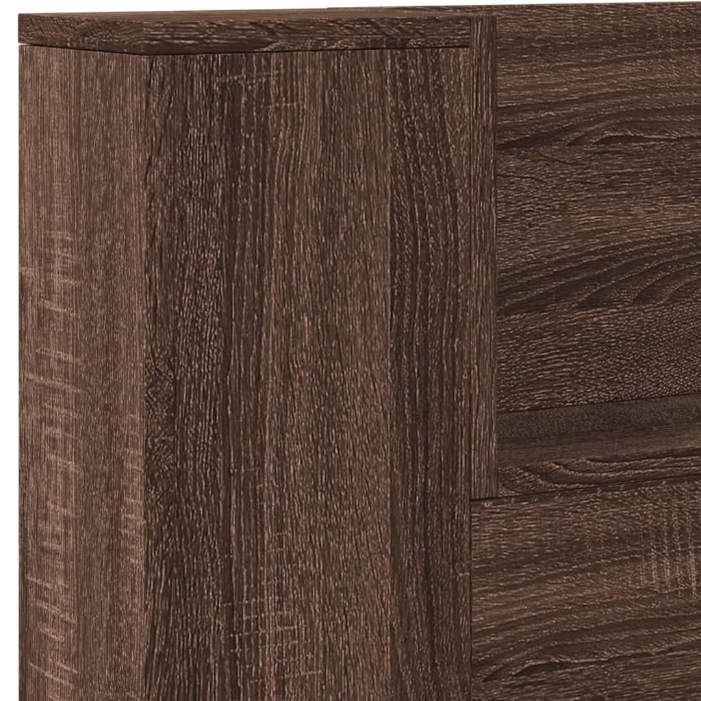 Armoire tête de lit avec LED chêne marron 220x16,5x103,5 cm - XIOS
