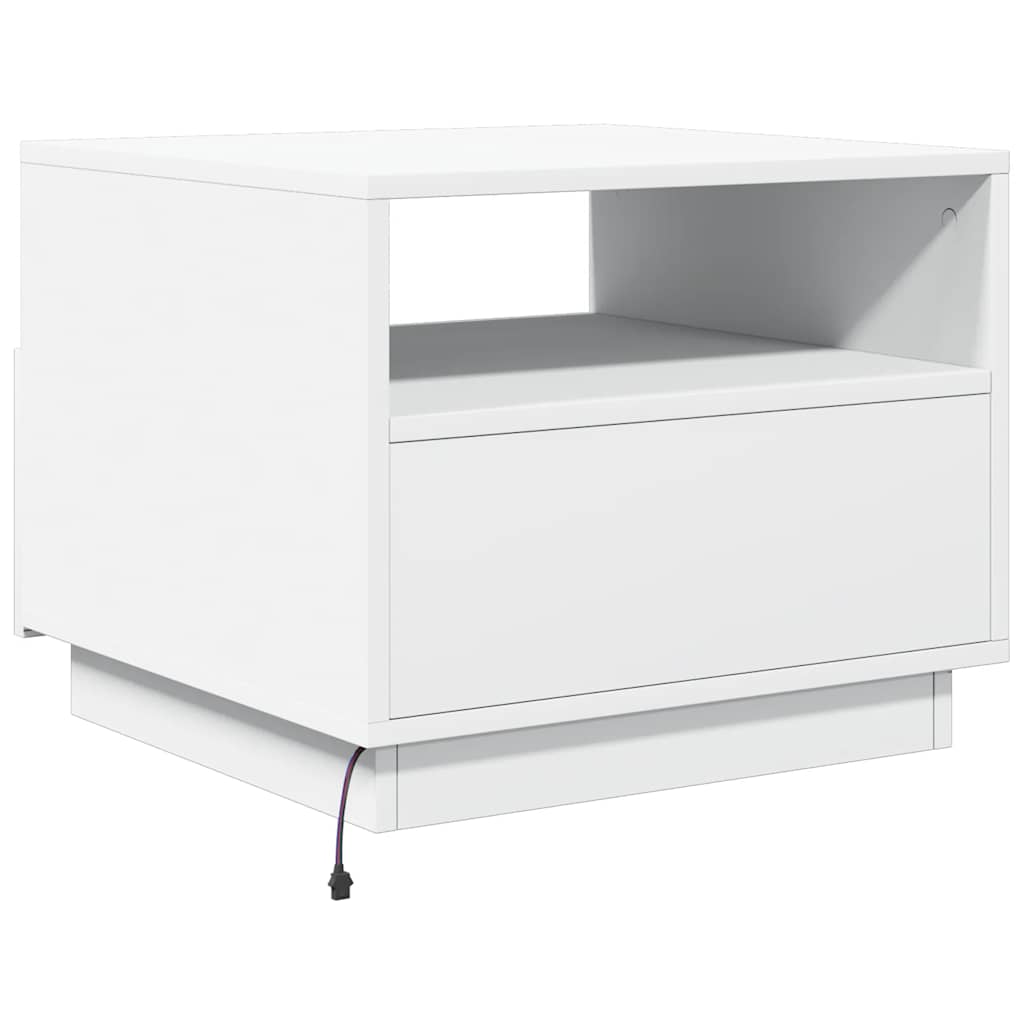 Table basse avec lumières LED blanc 50x49x40 cm - XIOS
