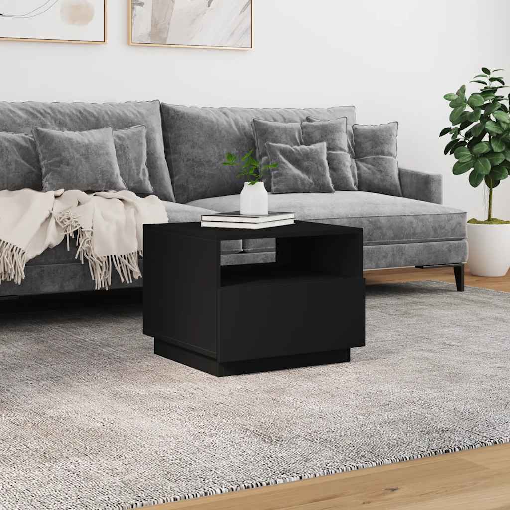 Table basse avec lumières LED noir 50x49x40 cm - XIOS