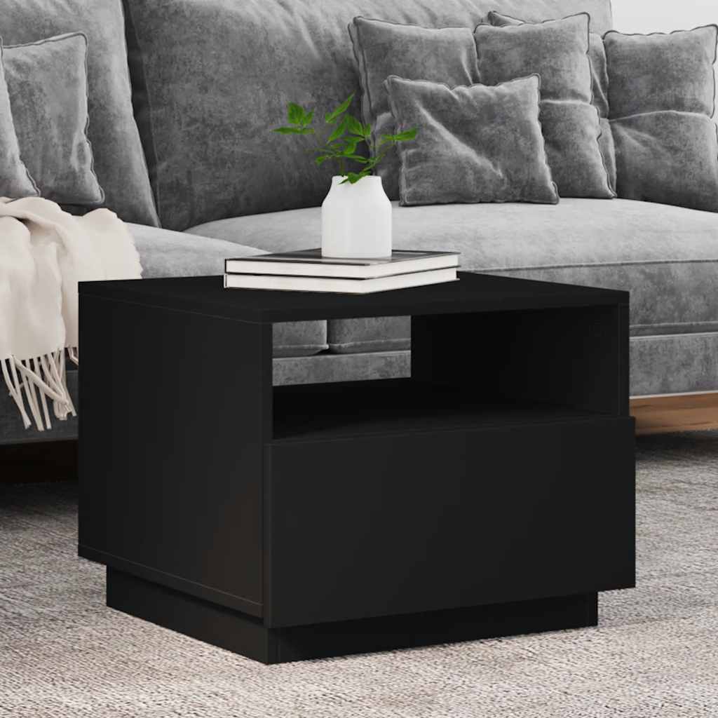 Table basse avec lumières LED noir 50x49x40 cm - XIOS