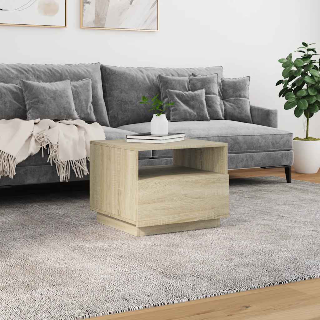 Table basse avec lumières LED chêne sonoma 50x49x40 cm - XIOS