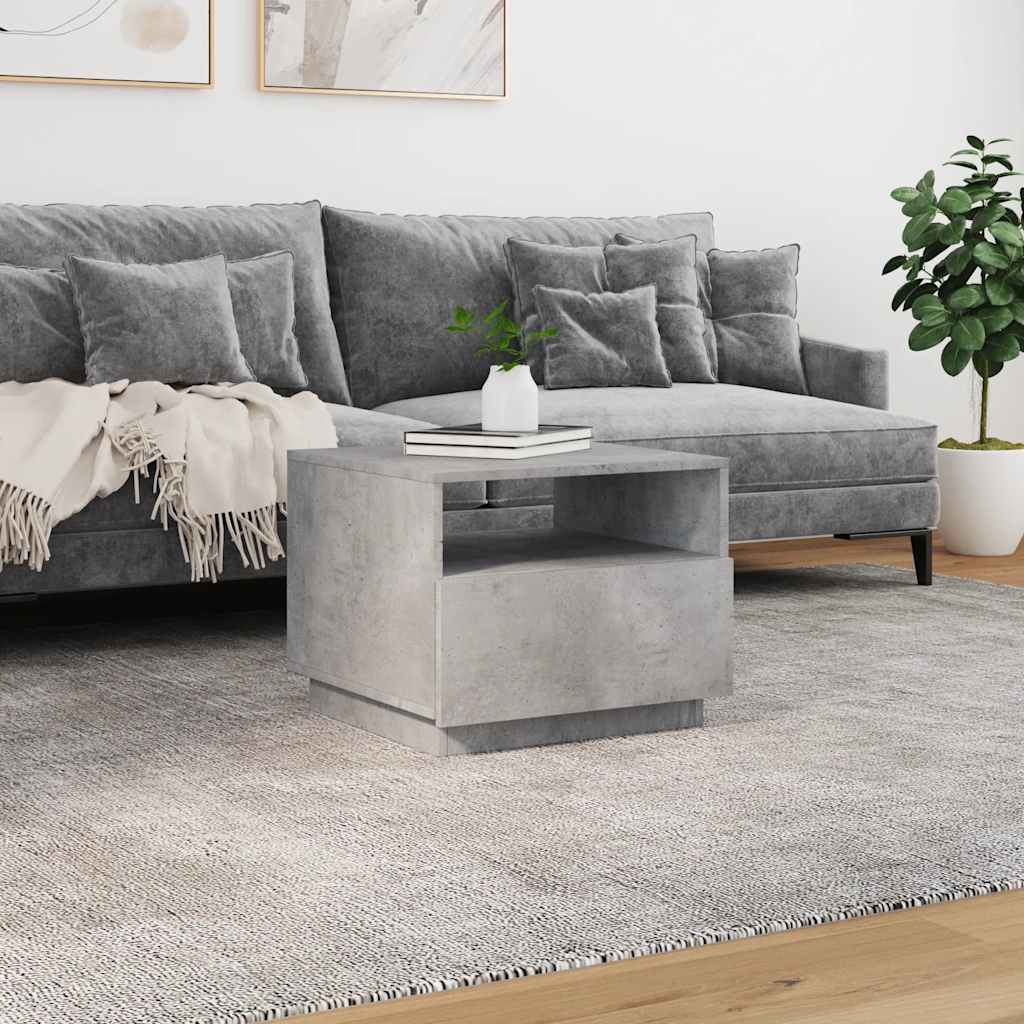 Table basse avec lumières LED gris béton 50x49x40 cm - XIOS