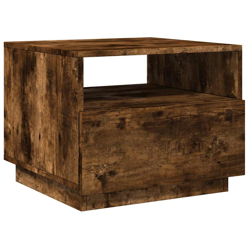 Table basse avec lumières LED chêne fumé 50x49x40 cm - XIOS