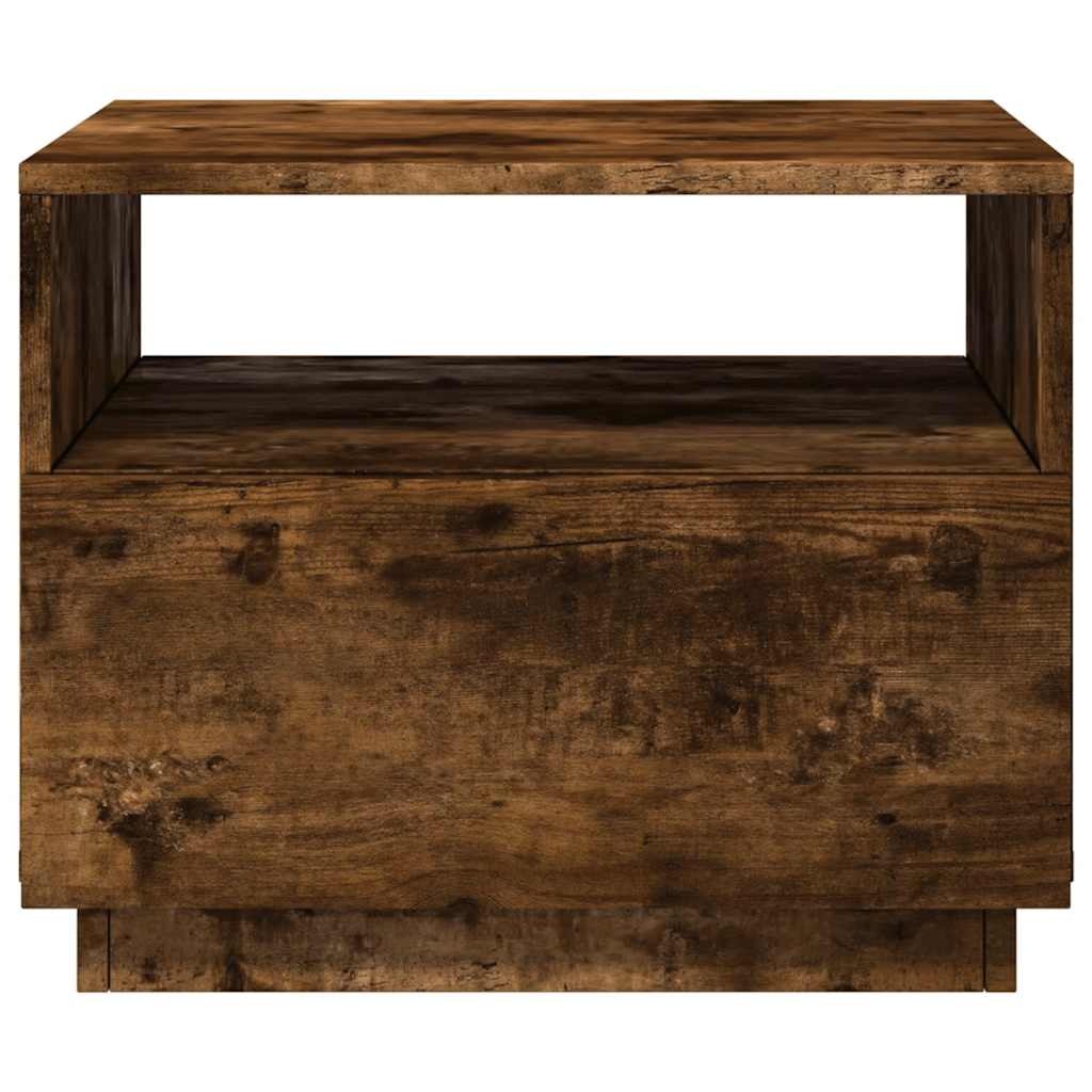 Table basse avec lumières LED chêne fumé 50x49x40 cm - XIOS