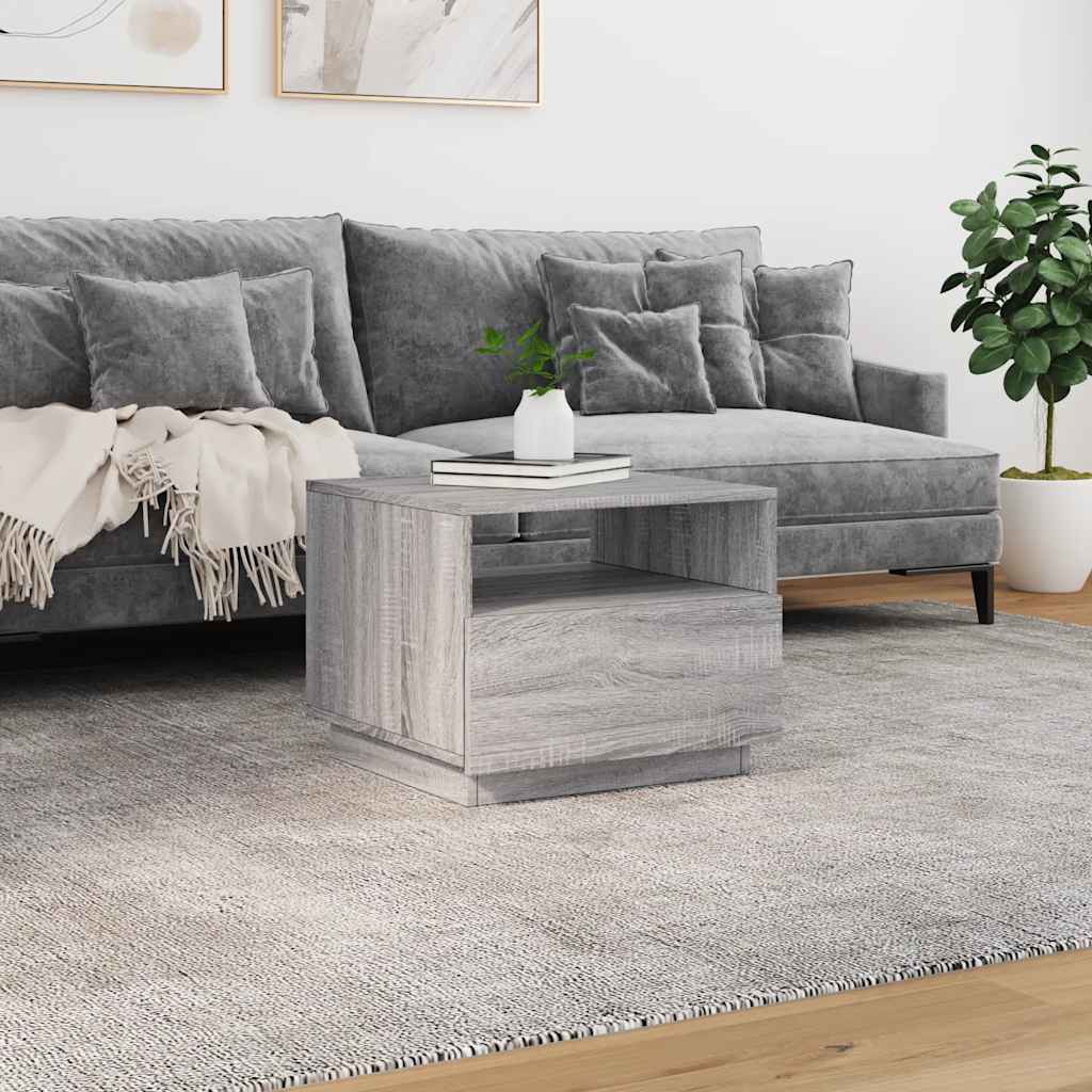 Table basse avec lumières LED sonoma gris 50x49x40 cm - XIOS