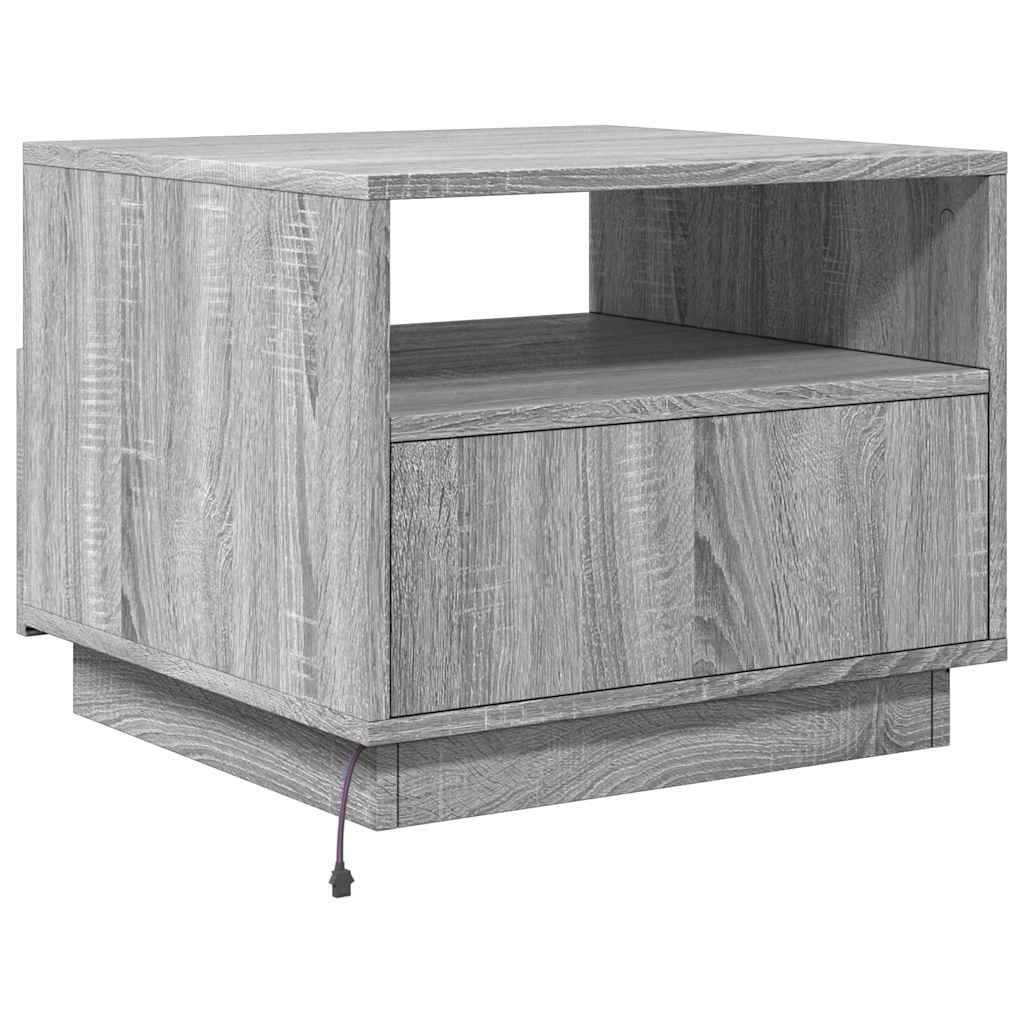 Table basse avec lumières LED sonoma gris 50x49x40 cm - XIOS