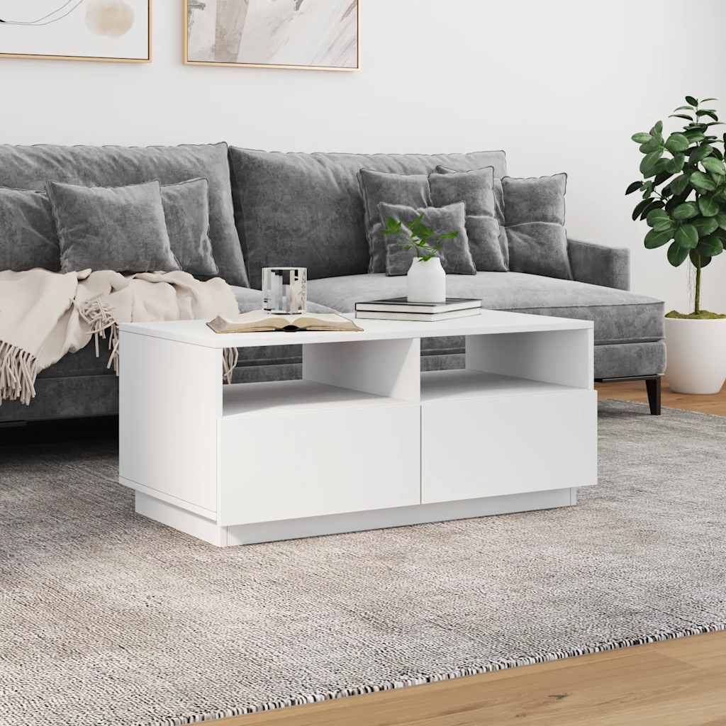 Table basse avec lumières LED blanc 90x49x40 cm - XIOS