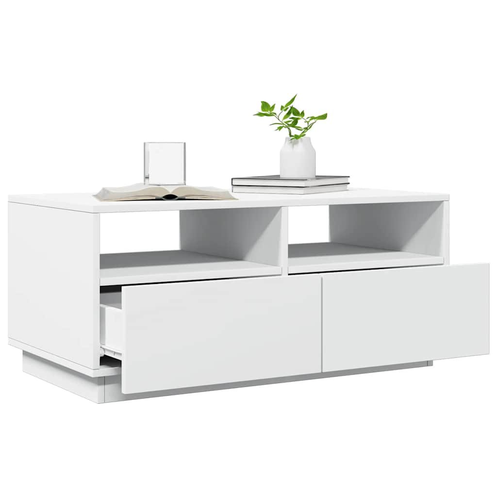 Table basse avec lumières LED blanc 90x49x40 cm - XIOS