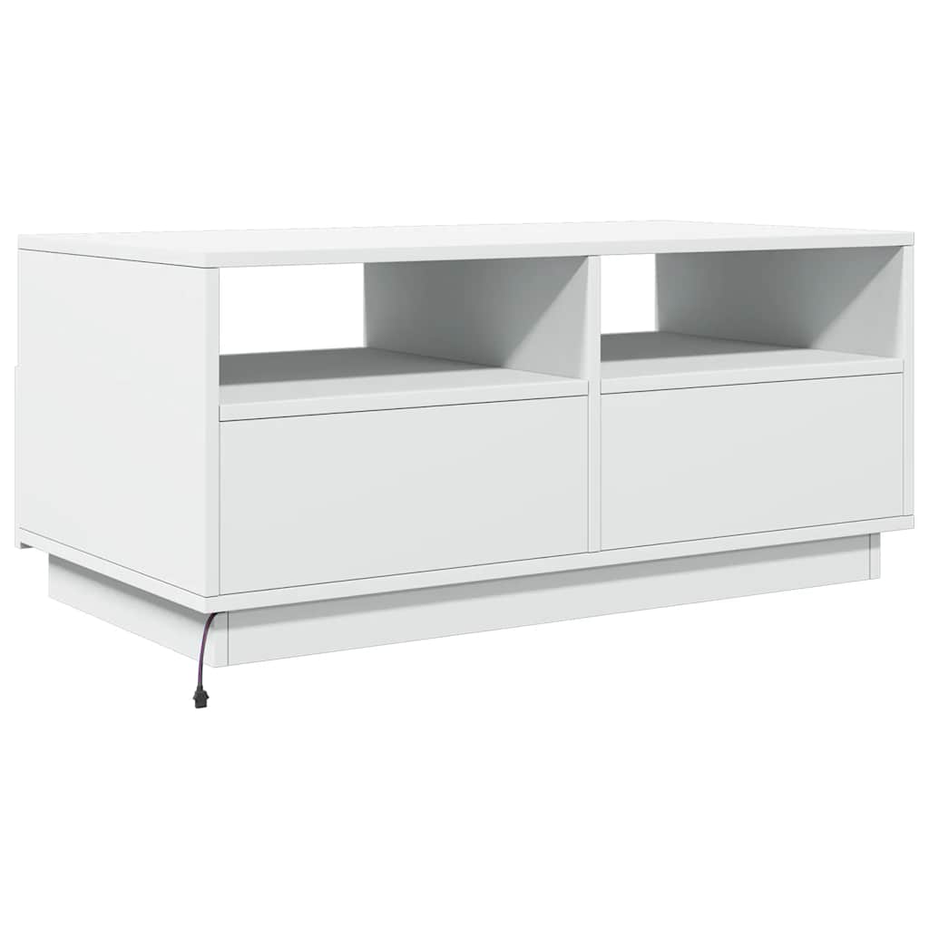 Table basse avec lumières LED blanc 90x49x40 cm - XIOS