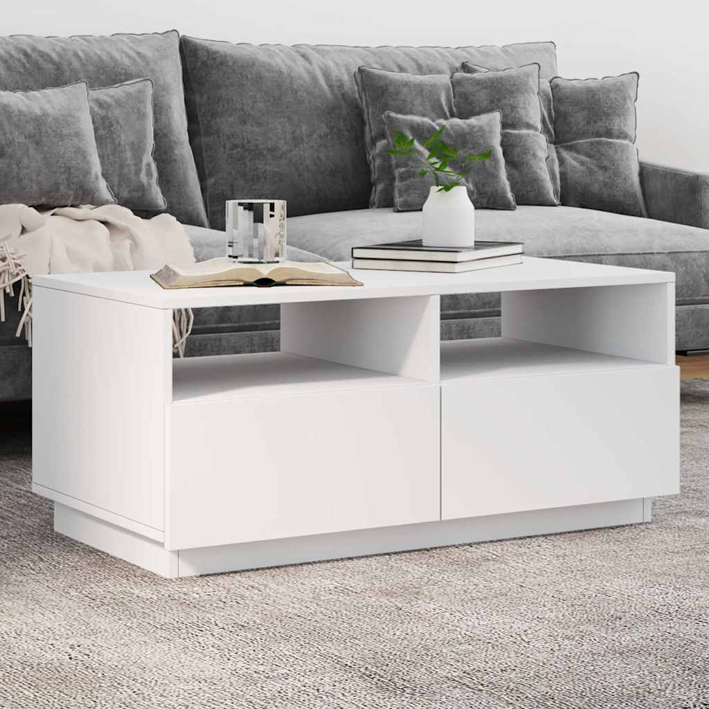 Table basse avec lumières LED blanc 90x49x40 cm - XIOS