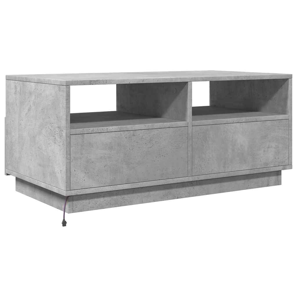 Table basse avec lumières LED gris béton 90x49x40 cm - XIOS