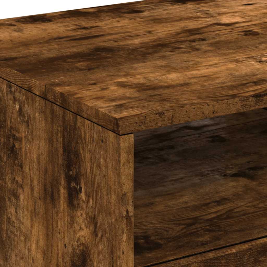 Table basse avec lumières LED chêne fumé 90x49x40 cm - XIOS