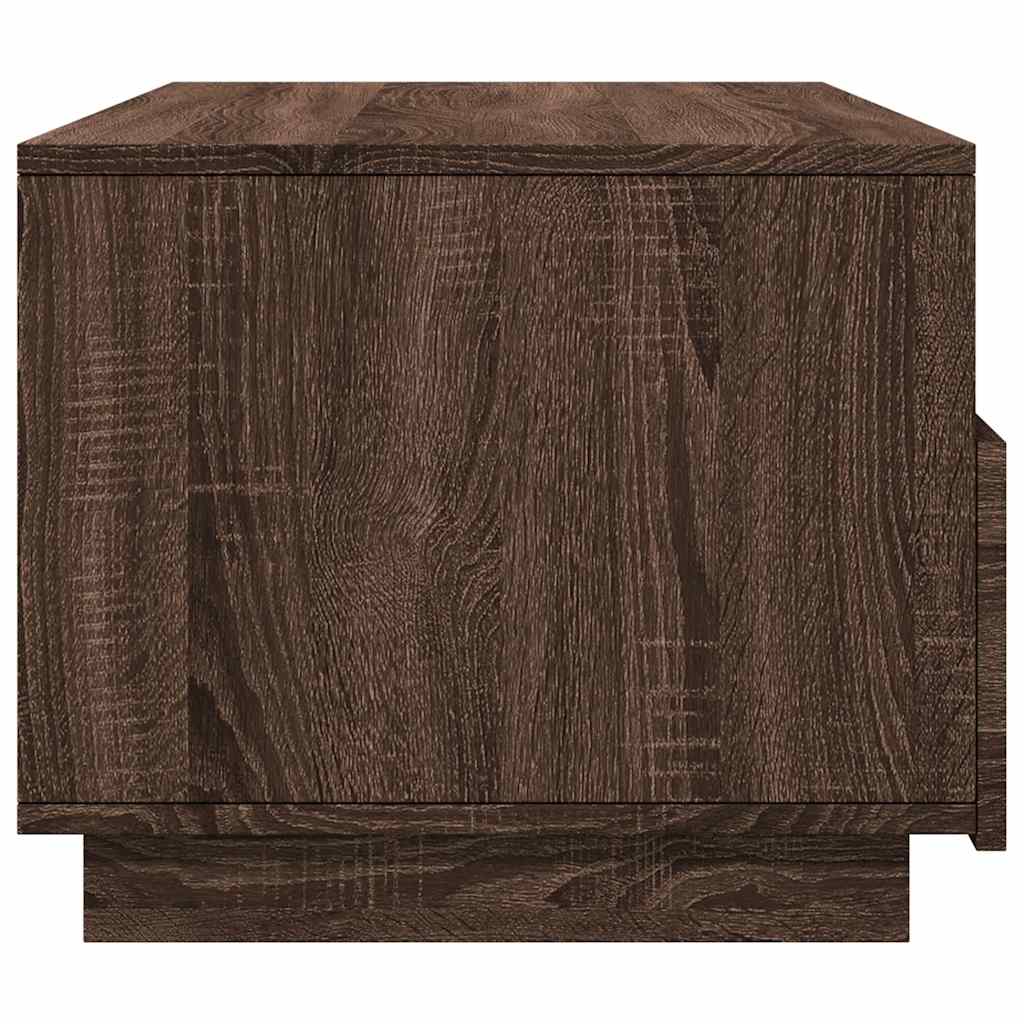 Table basse avec lumières LED chêne marron 90x49x40 cm - XIOS