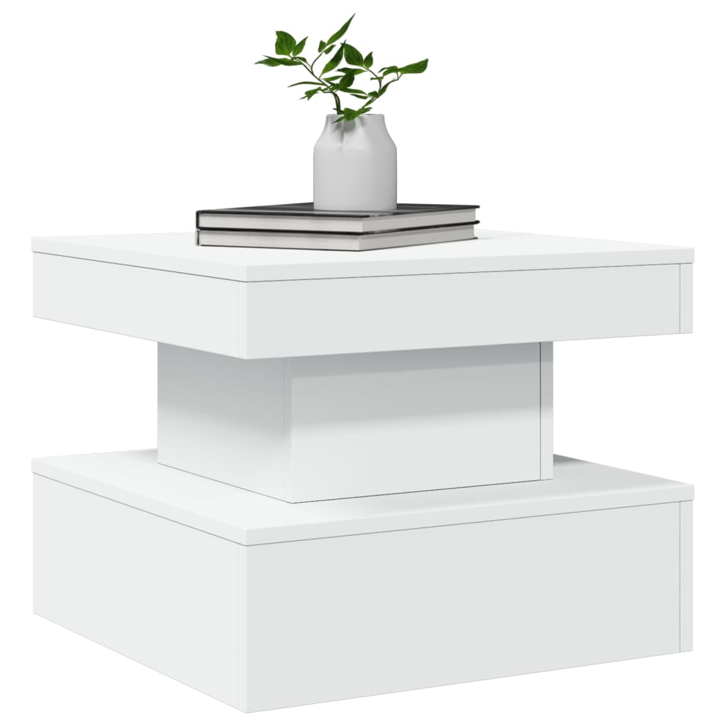 Table basse avec lumières LED blanc 50x50x40 cm - XIOS