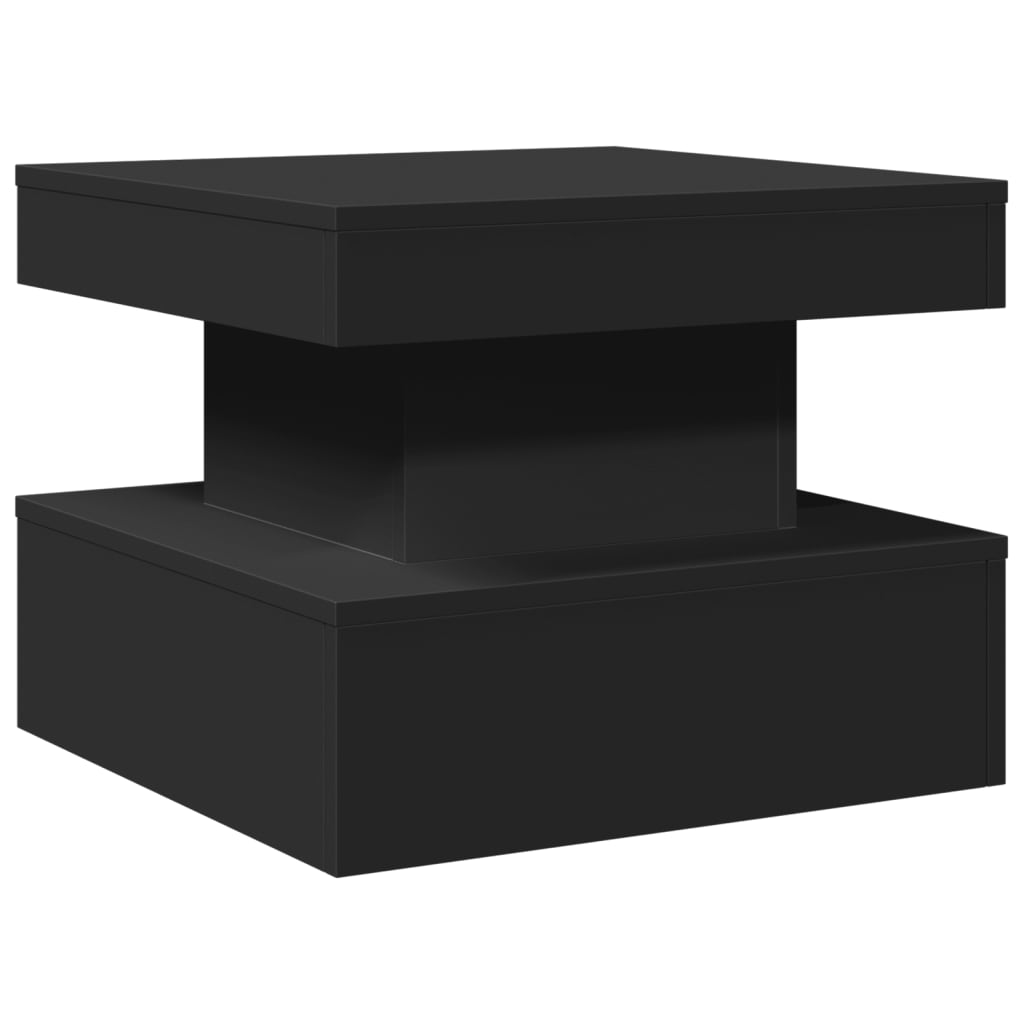 Table basse avec lumières LED noir 50x50x40 cm - XIOS