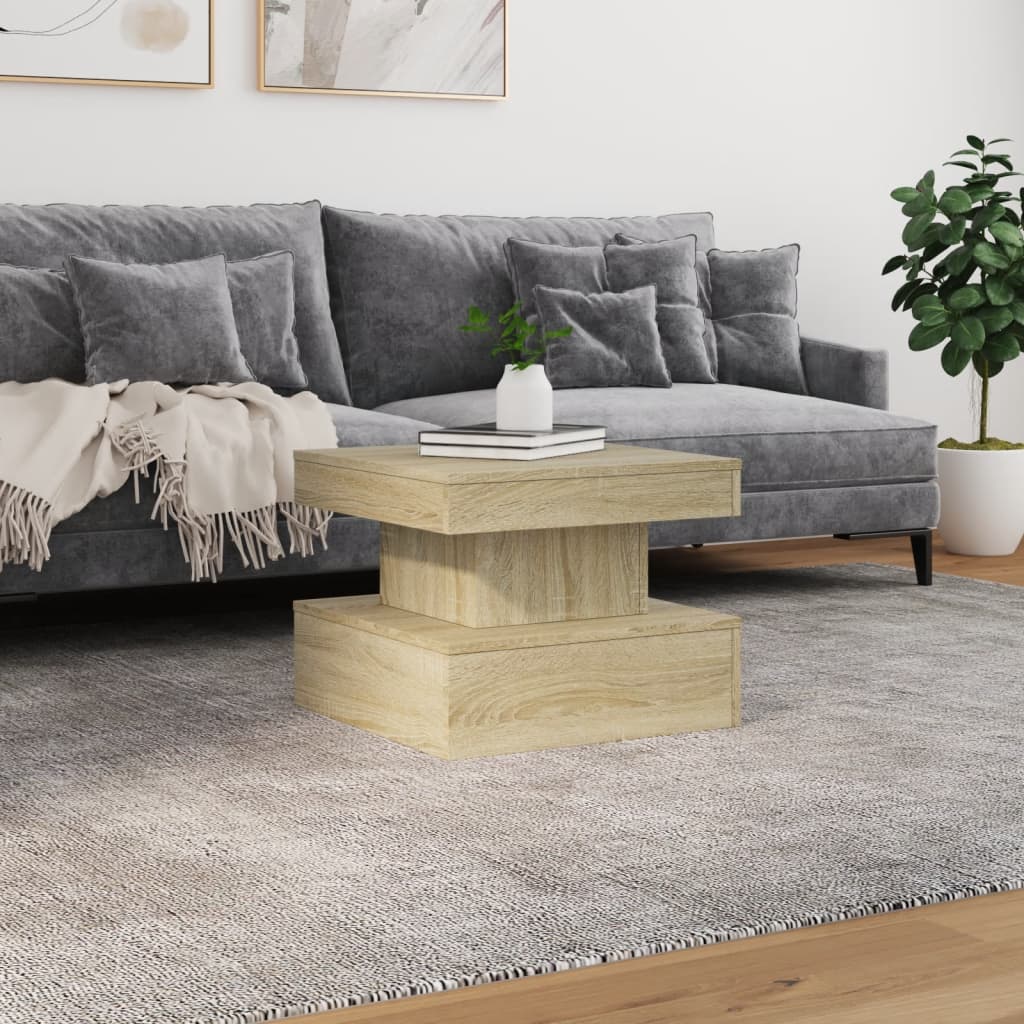 Table basse avec lumières LED chêne sonoma 50x50x40 cm - XIOS