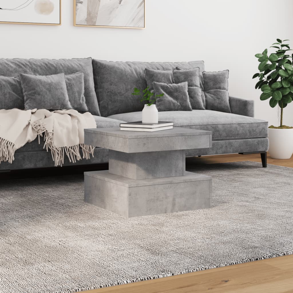 Table basse avec lumières LED gris béton 50x50x40 cm - XIOS