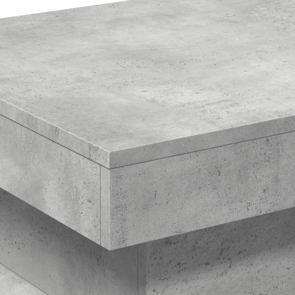 Table basse avec lumières LED gris béton 50x50x40 cm - XIOS