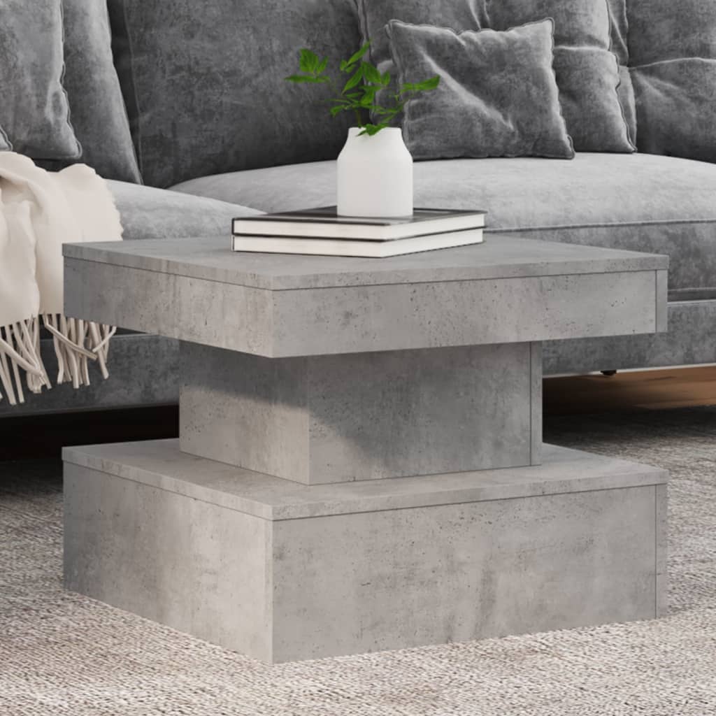 Table basse avec lumières LED gris béton 50x50x40 cm - XIOS