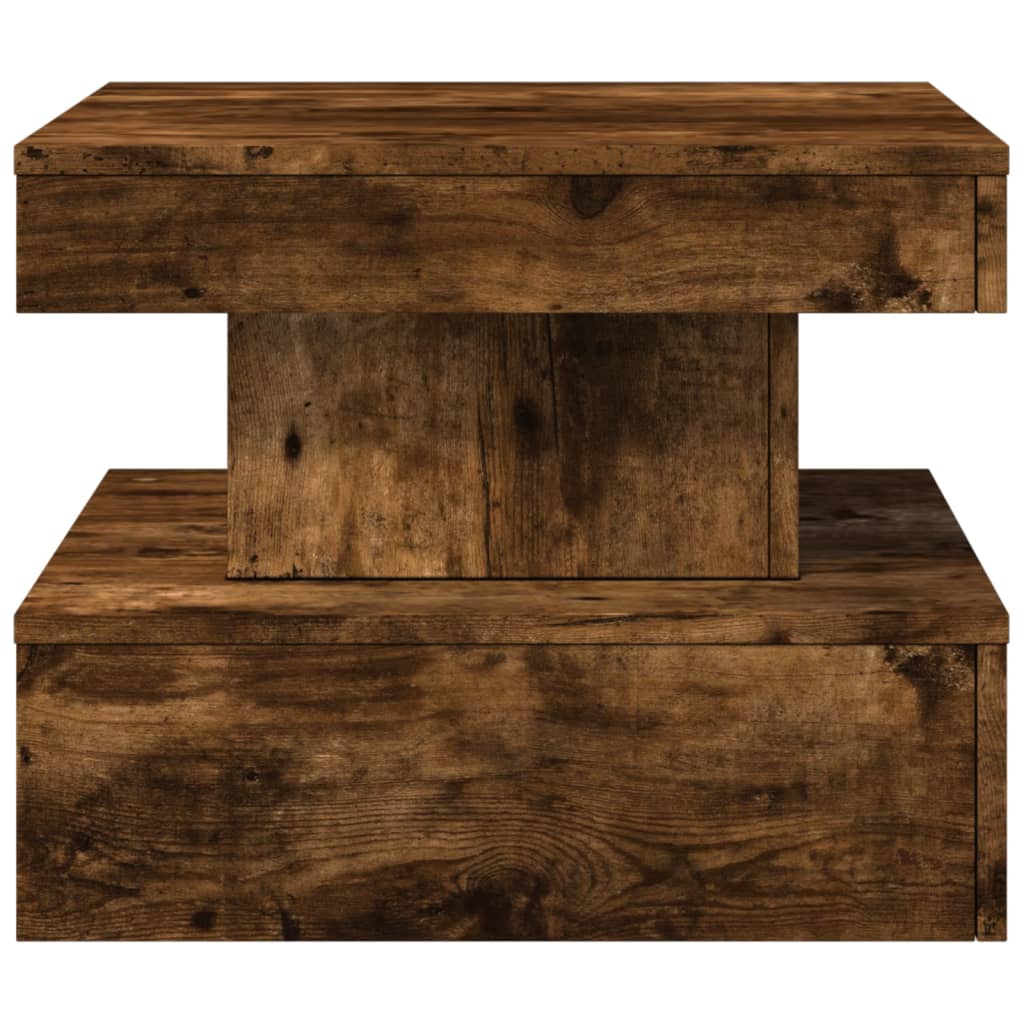 Table basse avec lumières LED chêne fumé 50x50x40 cm - XIOS