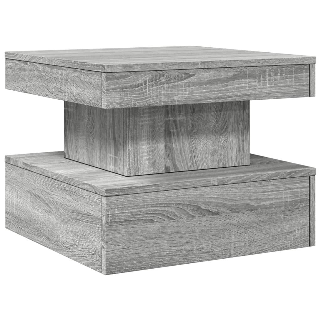 Table basse avec lumières LED sonoma gris 50x50x40 cm - XIOS