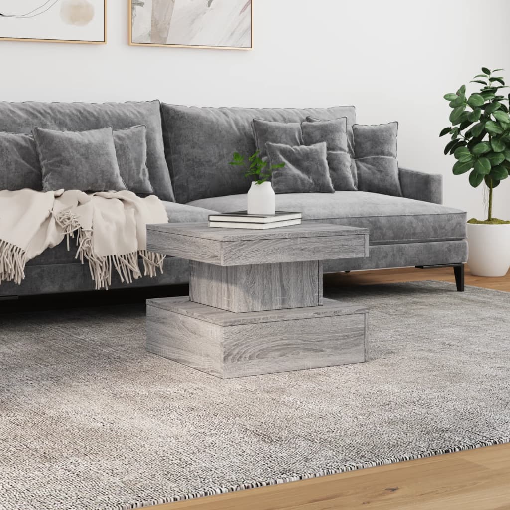 Table basse avec lumières LED sonoma gris 50x50x40 cm - XIOS