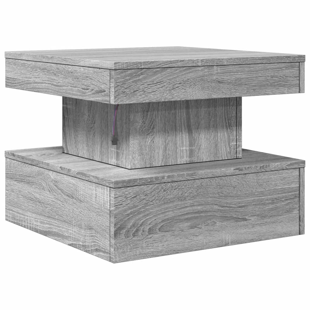 Table basse avec lumières LED sonoma gris 50x50x40 cm - XIOS