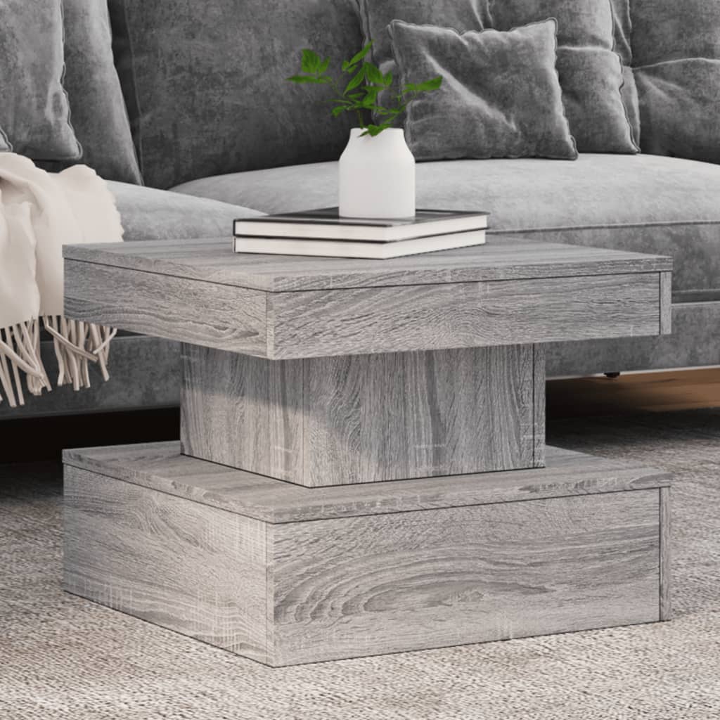 Table basse avec lumières LED sonoma gris 50x50x40 cm - XIOS