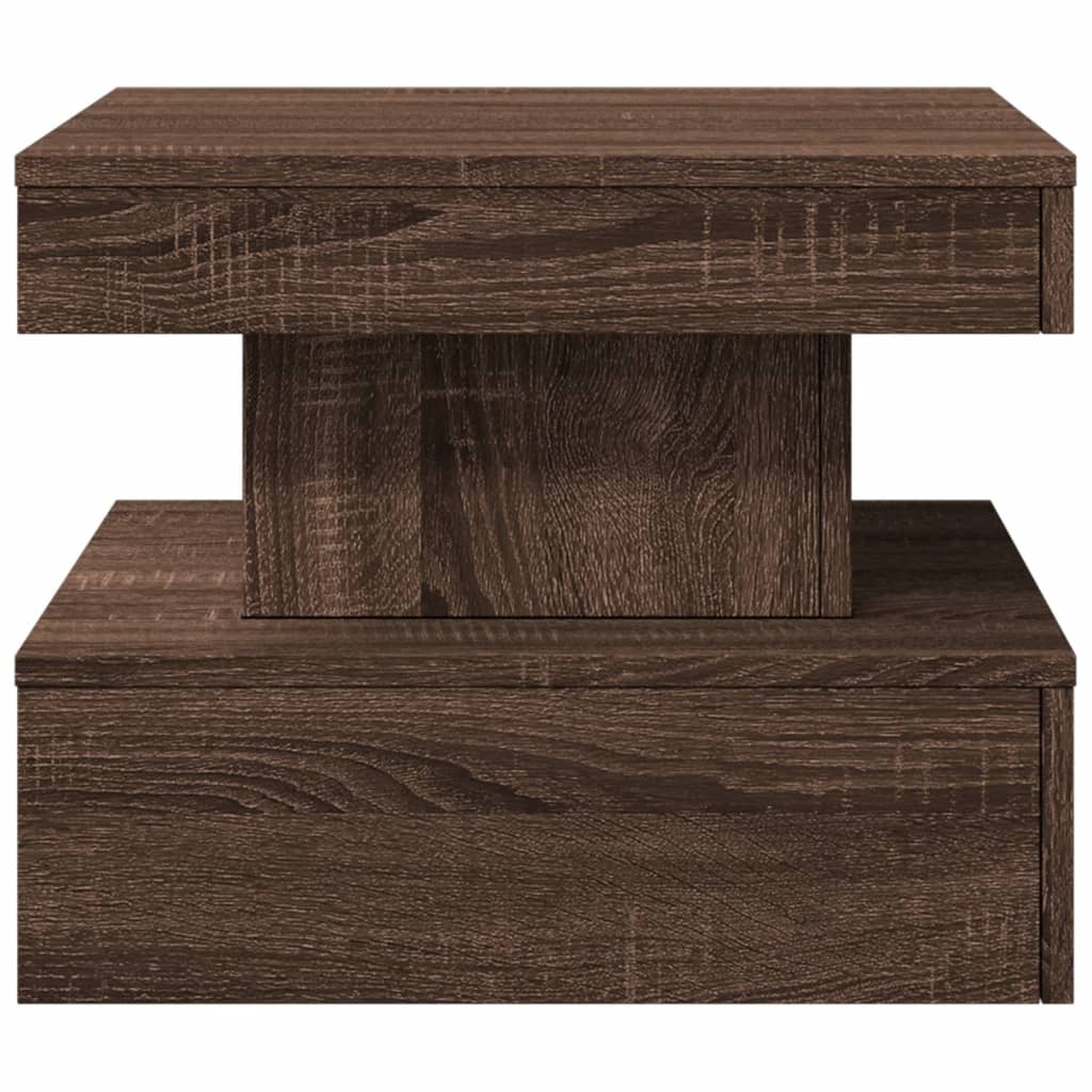 Table basse avec lumières LED chêne marron 50x50x40 cm - XIOS