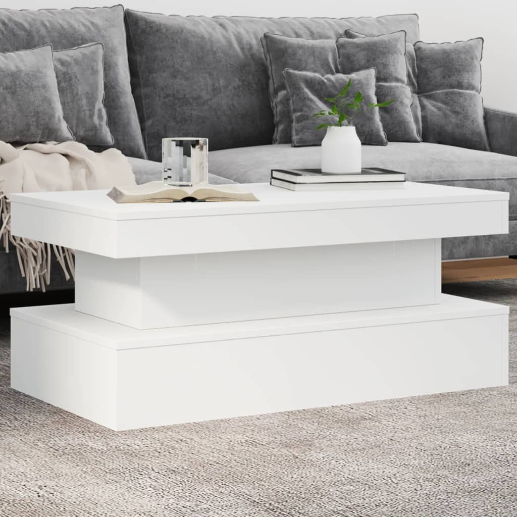 Table basse avec lumières LED blanc 90x50x40 cm - XIOS