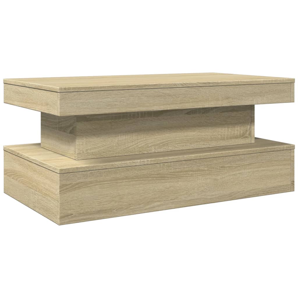 Table basse avec lumières LED chêne sonoma 90x50x40 cm - XIOS