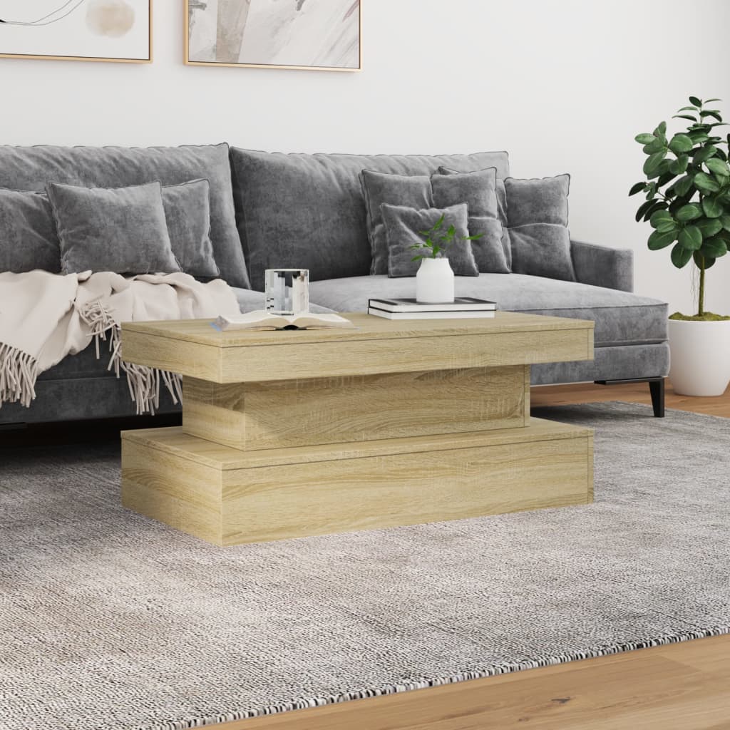 Table basse avec lumières LED chêne sonoma 90x50x40 cm - XIOS