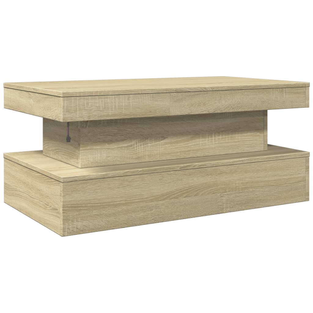 Table basse avec lumières LED chêne sonoma 90x50x40 cm - XIOS