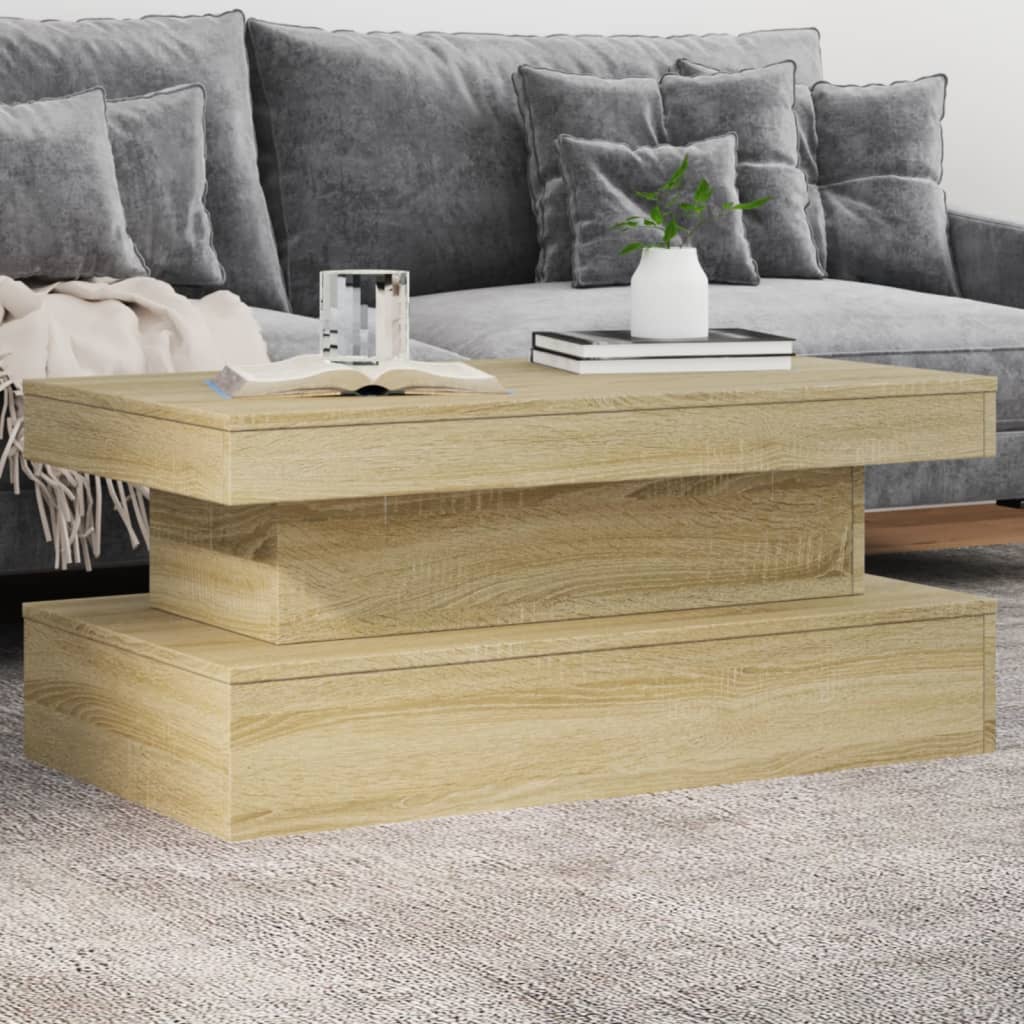 Table basse avec lumières LED chêne sonoma 90x50x40 cm - XIOS